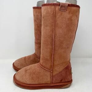 EMU Australia Stinger Hi Pink Sheepskin Boots Womens 6 Fleece Suede